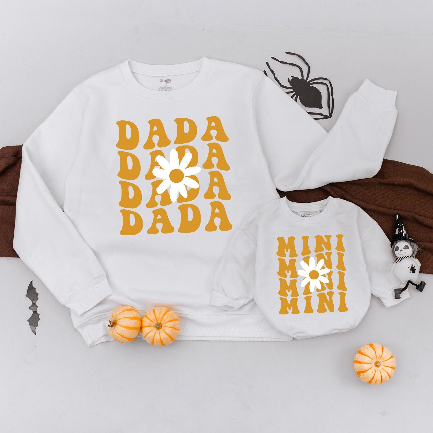 Retro Mama & Daughter Daisy Sweatshirt Set: Cute Matching Outfit