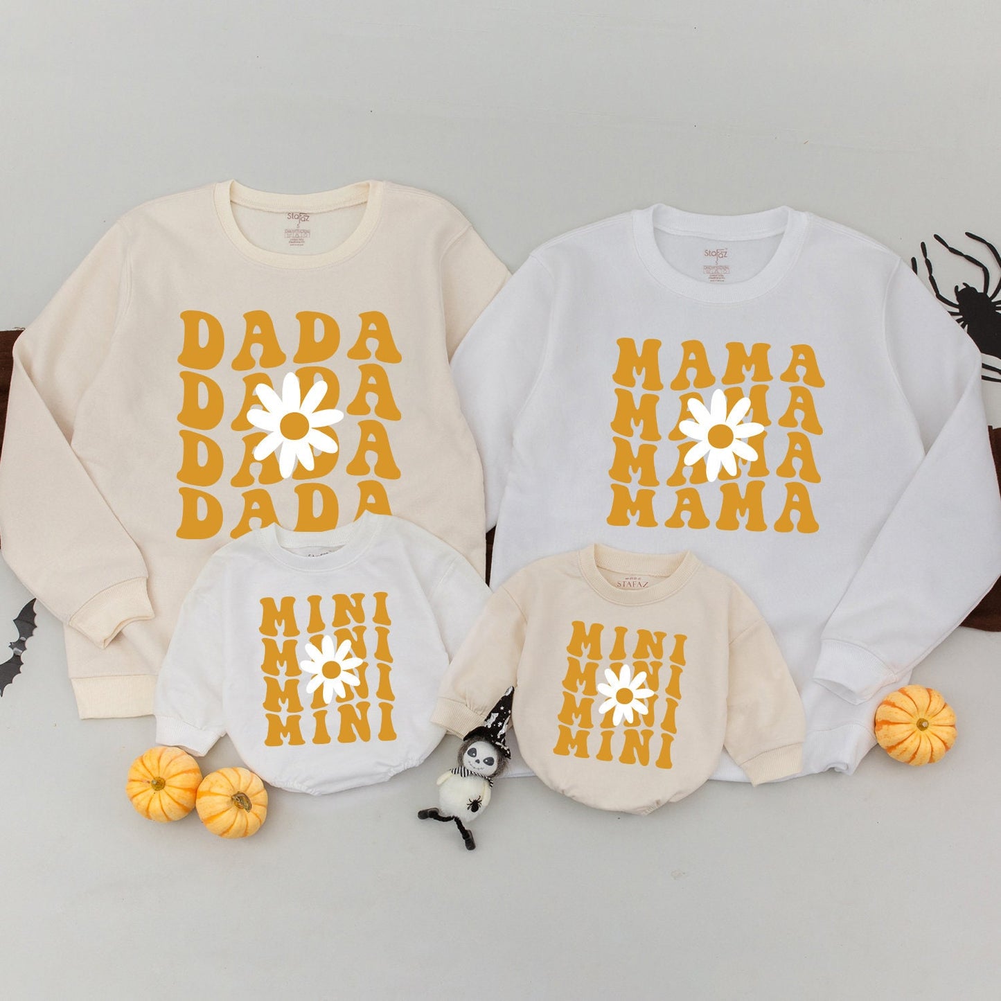 Retro Mama & Daughter Daisy Sweatshirt Set: Cute Matching Outfit