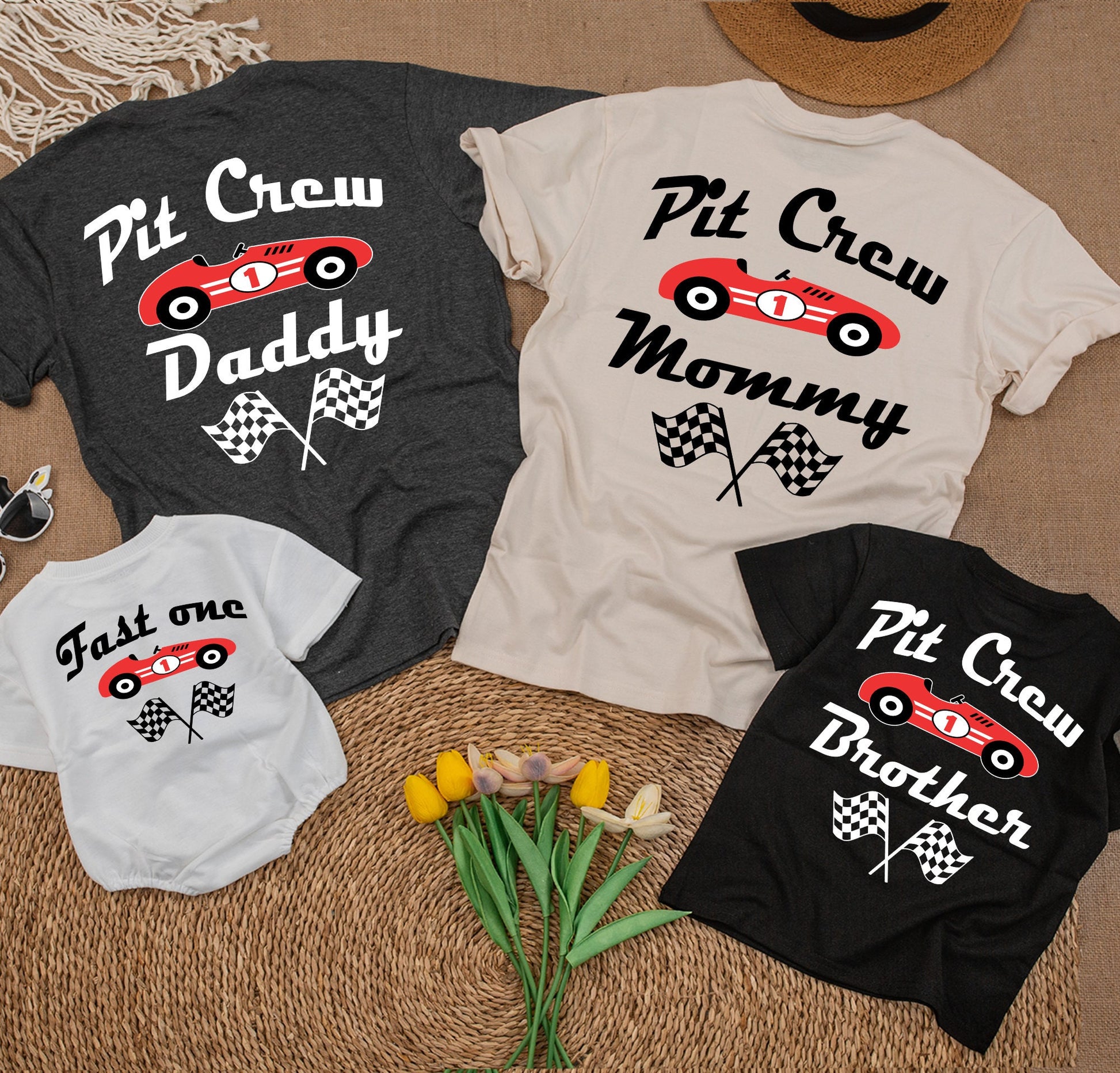 Race Car Family Birthday Shirts, Fast 1st Race Car Theme Outfit