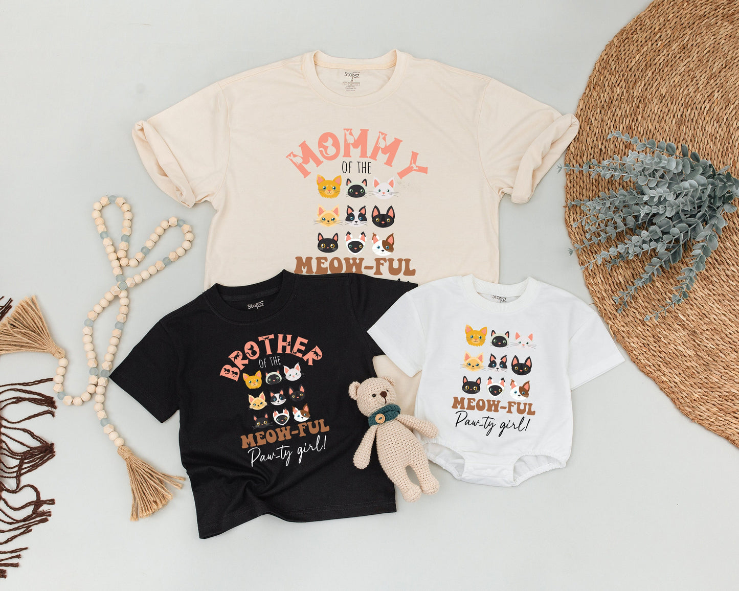 Cat Birthday Party Tees, Matching Family & Mommy and Me Outfits