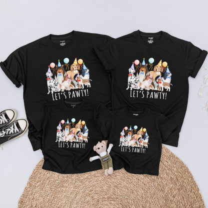 Let's Pawty Birthday Girl Shirt, Matching Family Dog Outfits, Baby Bodysuit, Puppy Party, 1st Birthday Gift, Dog Lover Clothes
