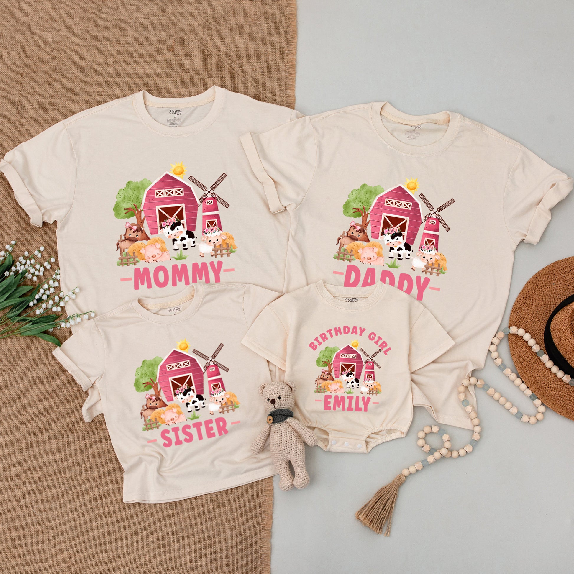 Farm Animal Birthday Shirts, Family Matching Outfits, 1st Birthday