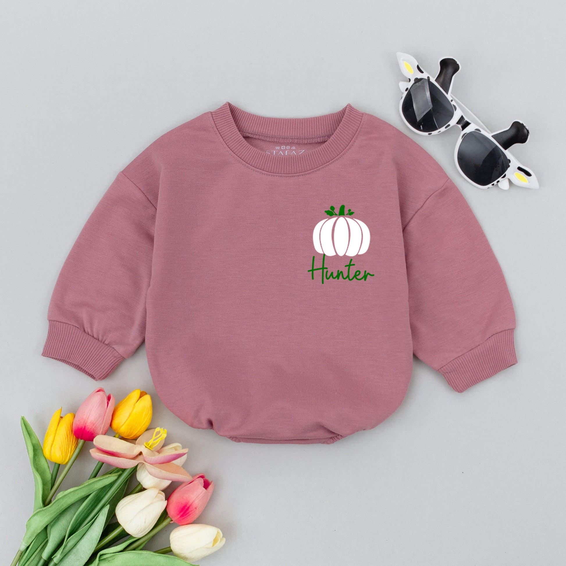 First Halloween Pumpkin Romper - Personalized Baby Costume Outfit