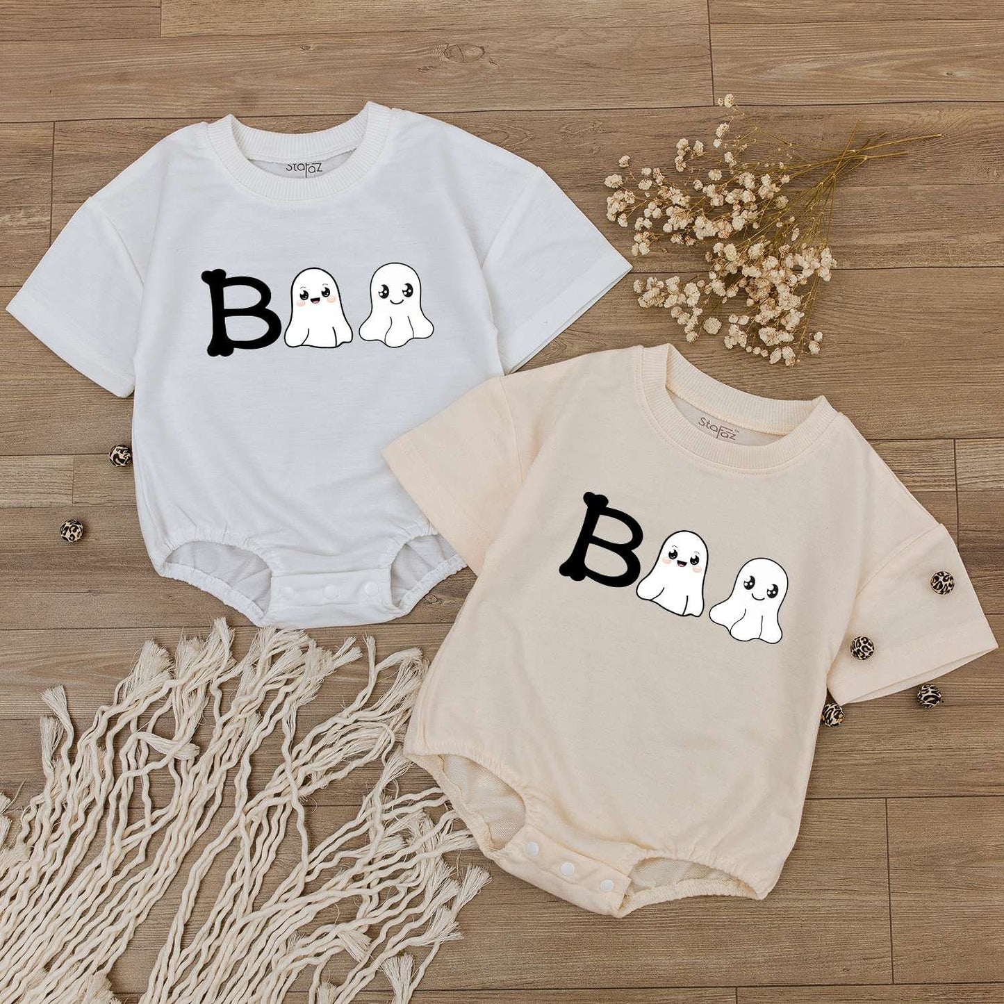 Little Boo Ghost Bodysuit - Cute Halloween Baby Outfit - Unisex Romper