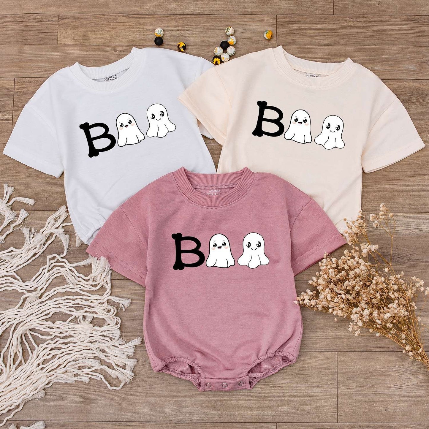 Little Boo Ghost Bodysuit - Cute Halloween Baby Outfit - Unisex Romper