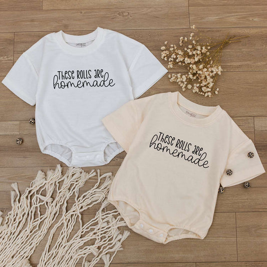 Homemade Baby Romper Set: Funny Fall Bodysuit & Retro Toddler Tee