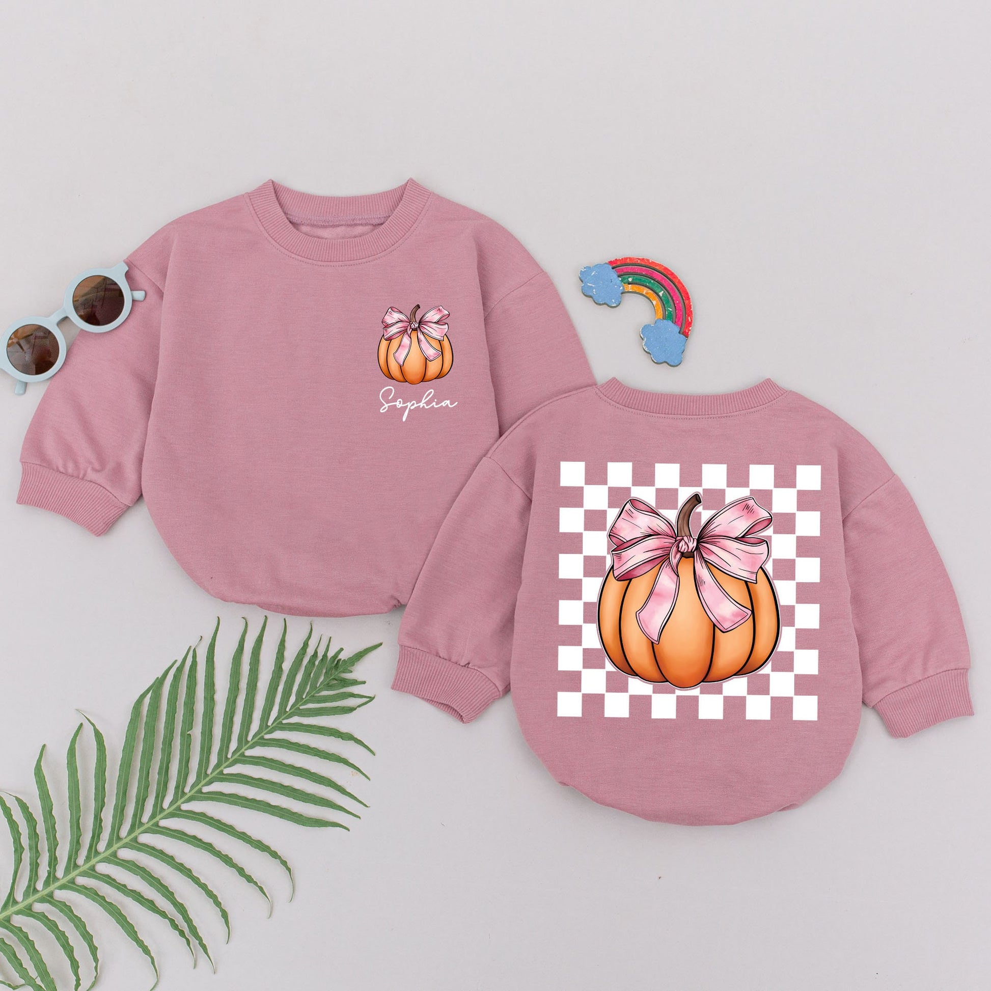 Custom Baby Romper, Fall Pumpkin Outfit, Thanksgiving Gift for Girls