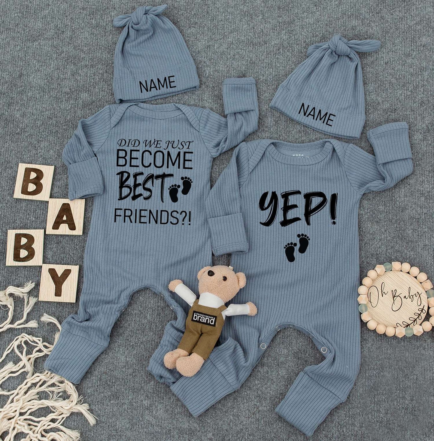 Custom Best Friends Twin Baby Bodysuit Did We Just Become Best Friends Outfit Cute Kid Twin Newborn Gift Personalized Romper