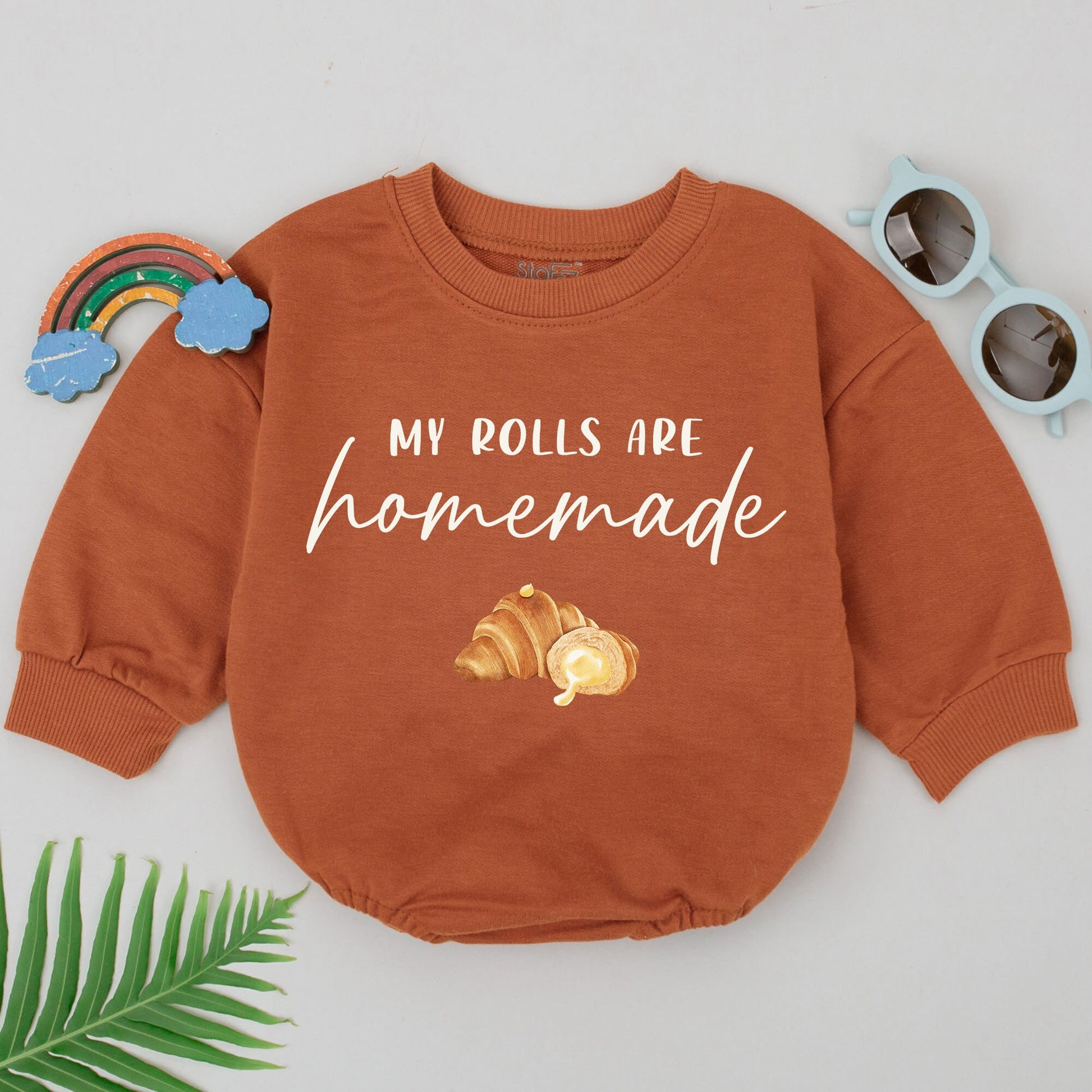 Homemade Rolls Romper: Cute Fall Baby Outfit for Thanksgiving