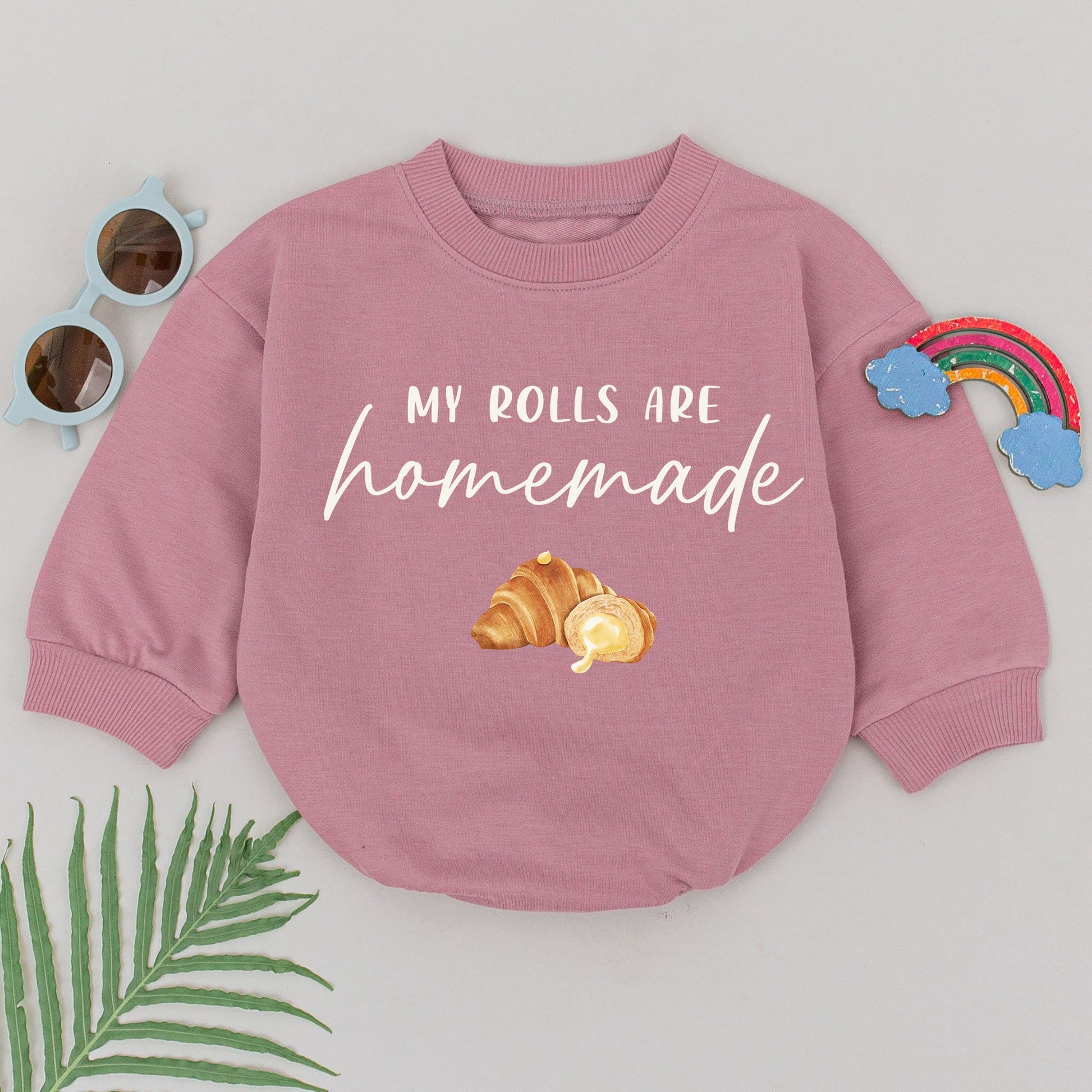 My Rolls Are Homemade Romper Cute Croissant Baby Bodysuit Retro Fall Autumn Thanksgiving Day Shower Gift
