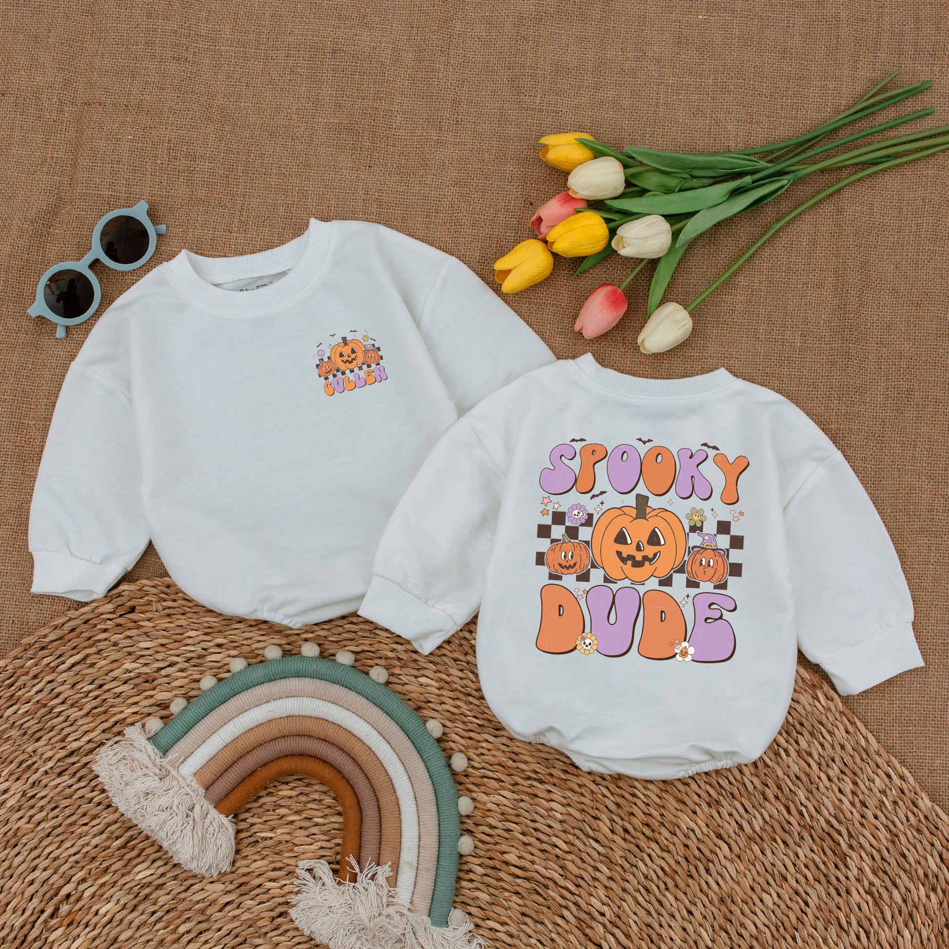 Spooky Dude Baby Romper: Retro Halloween Outfit, Cute Fall Gift
