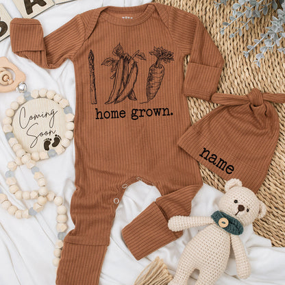 Natural Baby Bodysuit Set - Cute Shower Gift & Gender Neutral Outfit