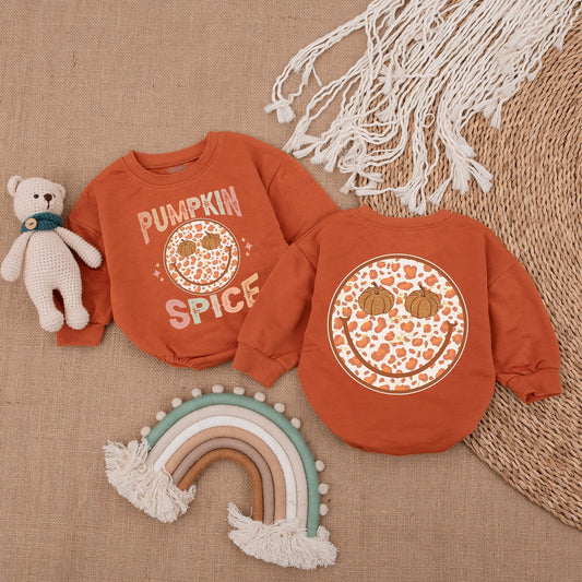 Pumpkin Spice Baby Romper - Fall Thanksgiving Outfit for Infants