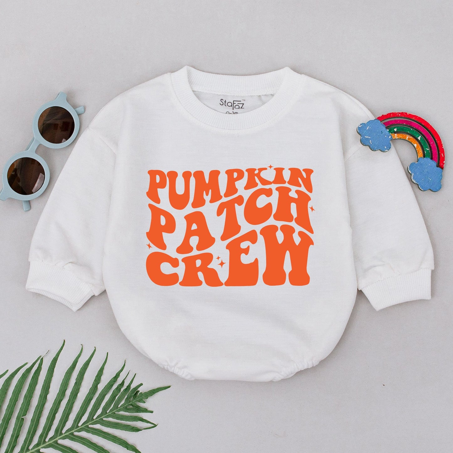 Pumpkin Patch Crew Romper Baby Girl Fall Outfit Newborn Gift Halloween Bodysuit Pumpkin Spice Retro Vintage Design