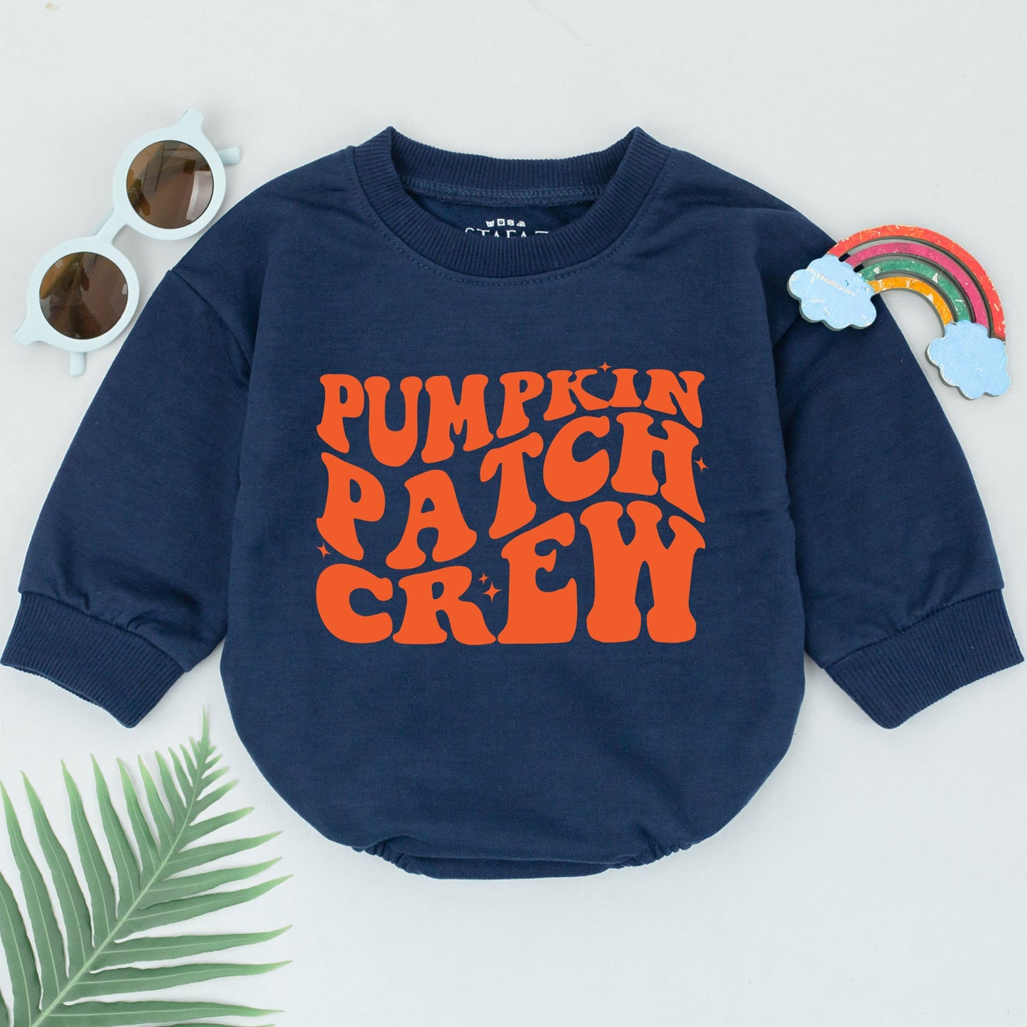Pumpkin Patch Crew Romper Baby Girl Fall Outfit Newborn Gift Halloween Bodysuit Pumpkin Spice Retro Vintage Design