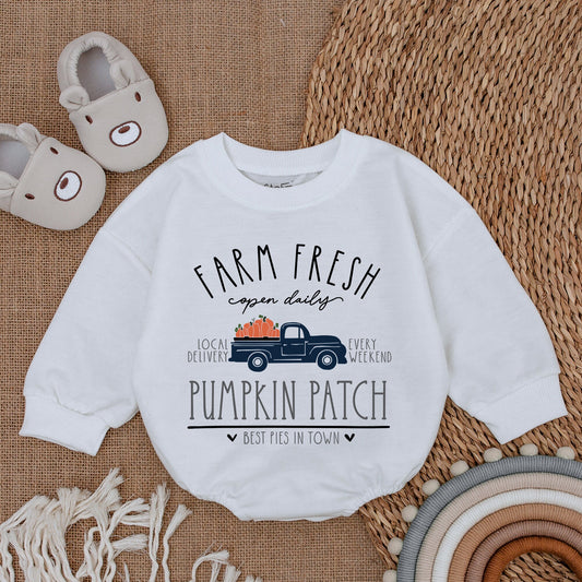Pumpkin Patch Baby Romper - Thanksgiving Infant Outfit and Gift