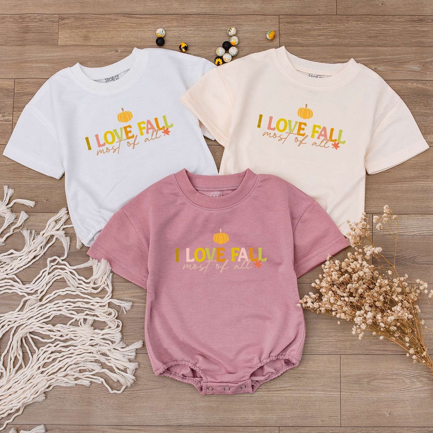 Cozy Autumn Baby Romper & Toddler Tee – Perfect for Pumpkin Season