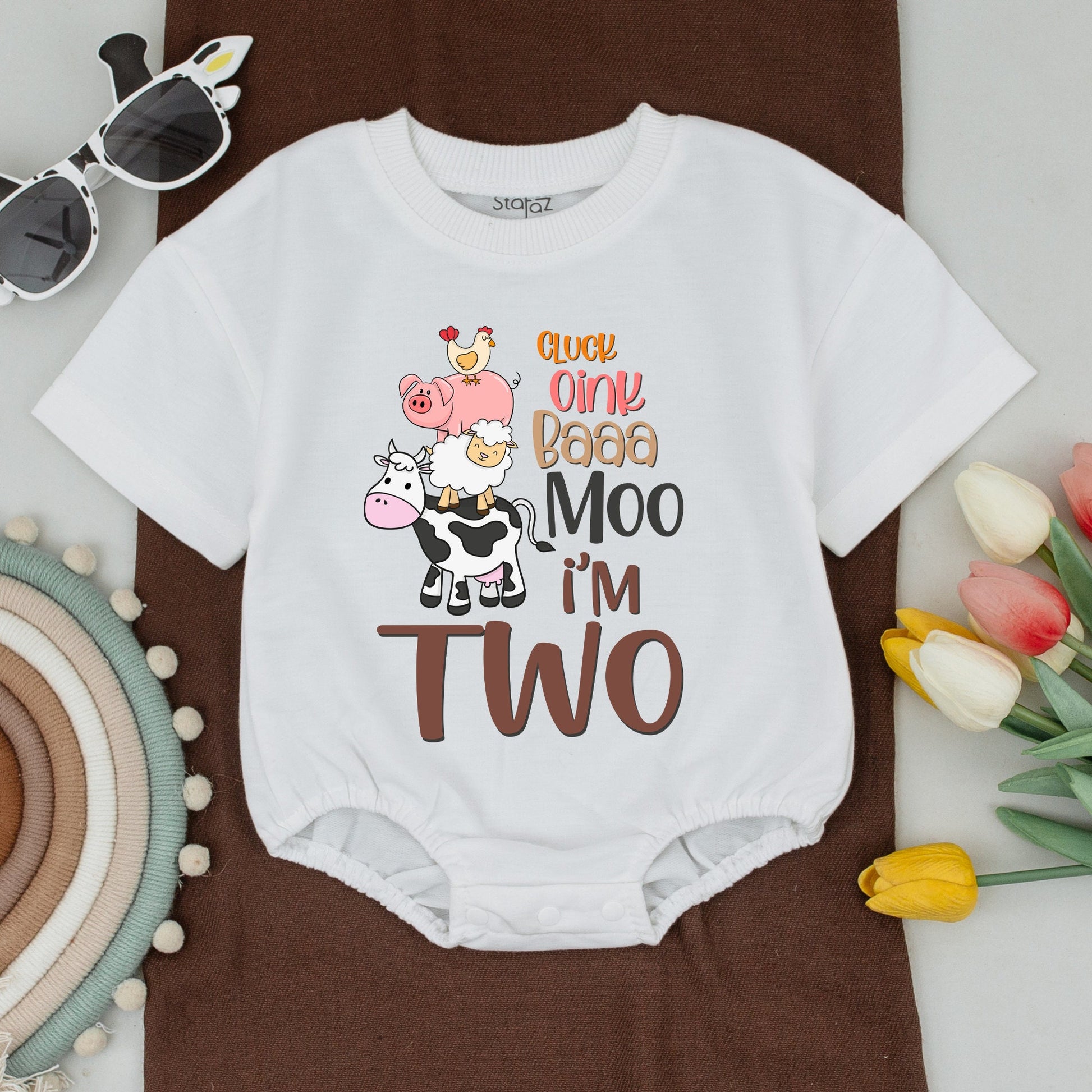 Barnyard Birthday Family Shirts - Cluck Oink Moo I'm Two Outfit