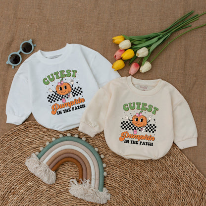 Adorable Pumpkin Patch Baby Romper, Fall Outfit, Halloween Gift