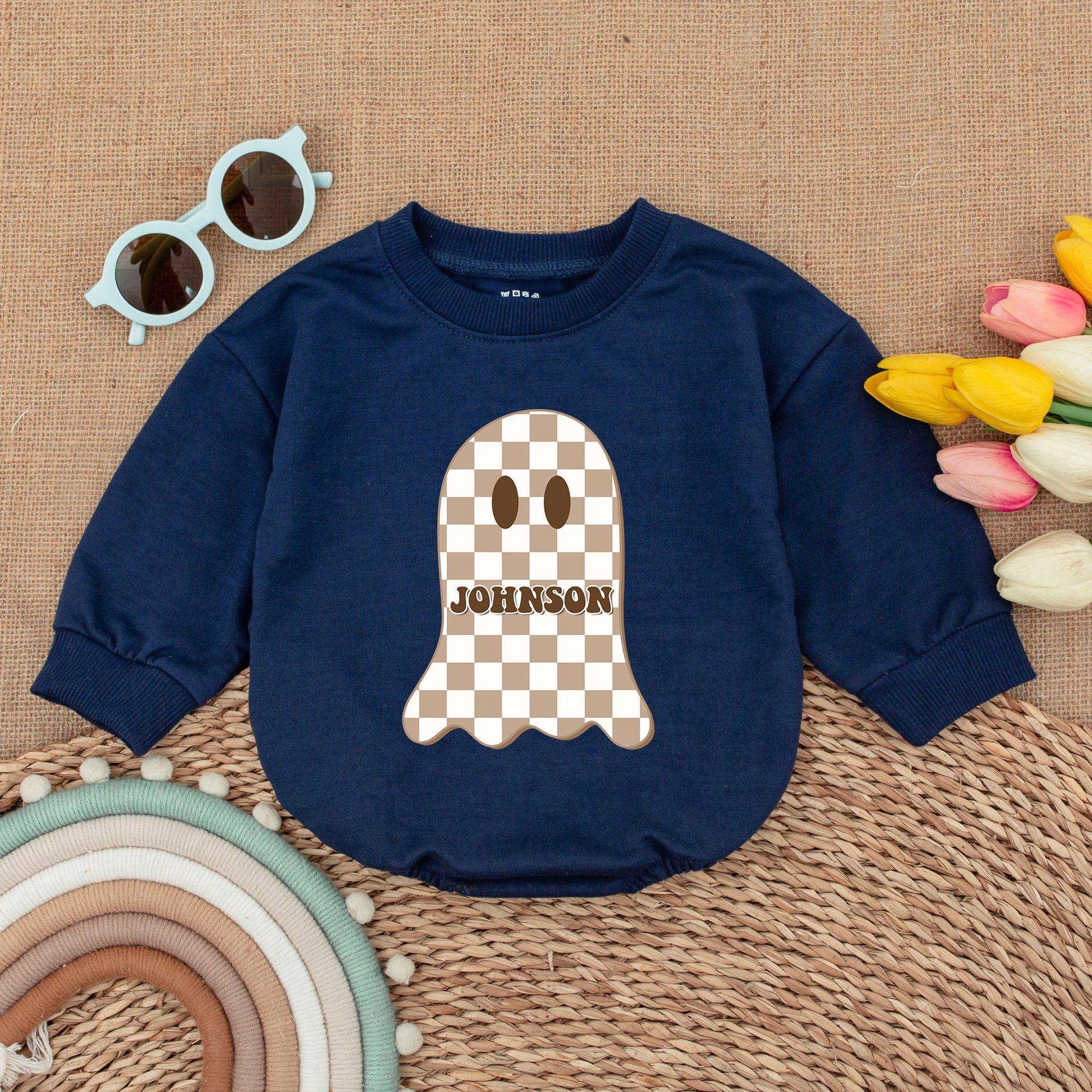 Personalized Cute Boo Baby Romper - Halloween Ghost Fall Outfit