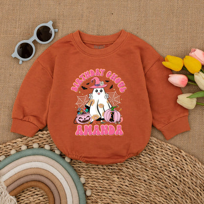 Groovy Ghoul Halloween Romper: 1st Birthday Baby Girl Outfit