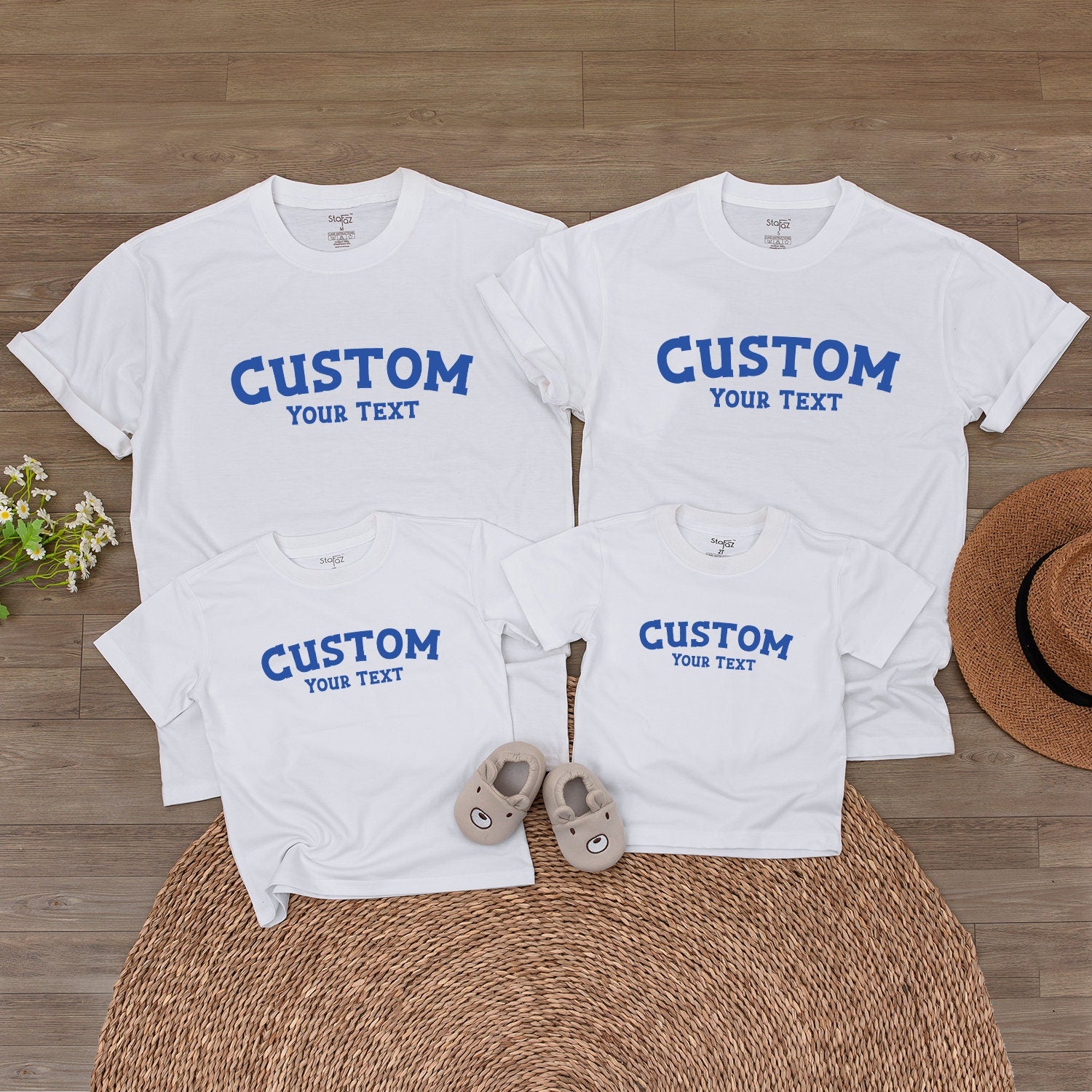 Personalized Baby Romper & Toddler Tee - Custom Text Family Outfits