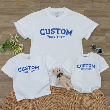 Personalized Baby Romper & Toddler Tee - Custom Text Family Outfits