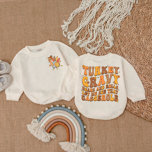 First Thanksgiving Baby Romper - Adorable Fall Outfit - Baby Shower Gift