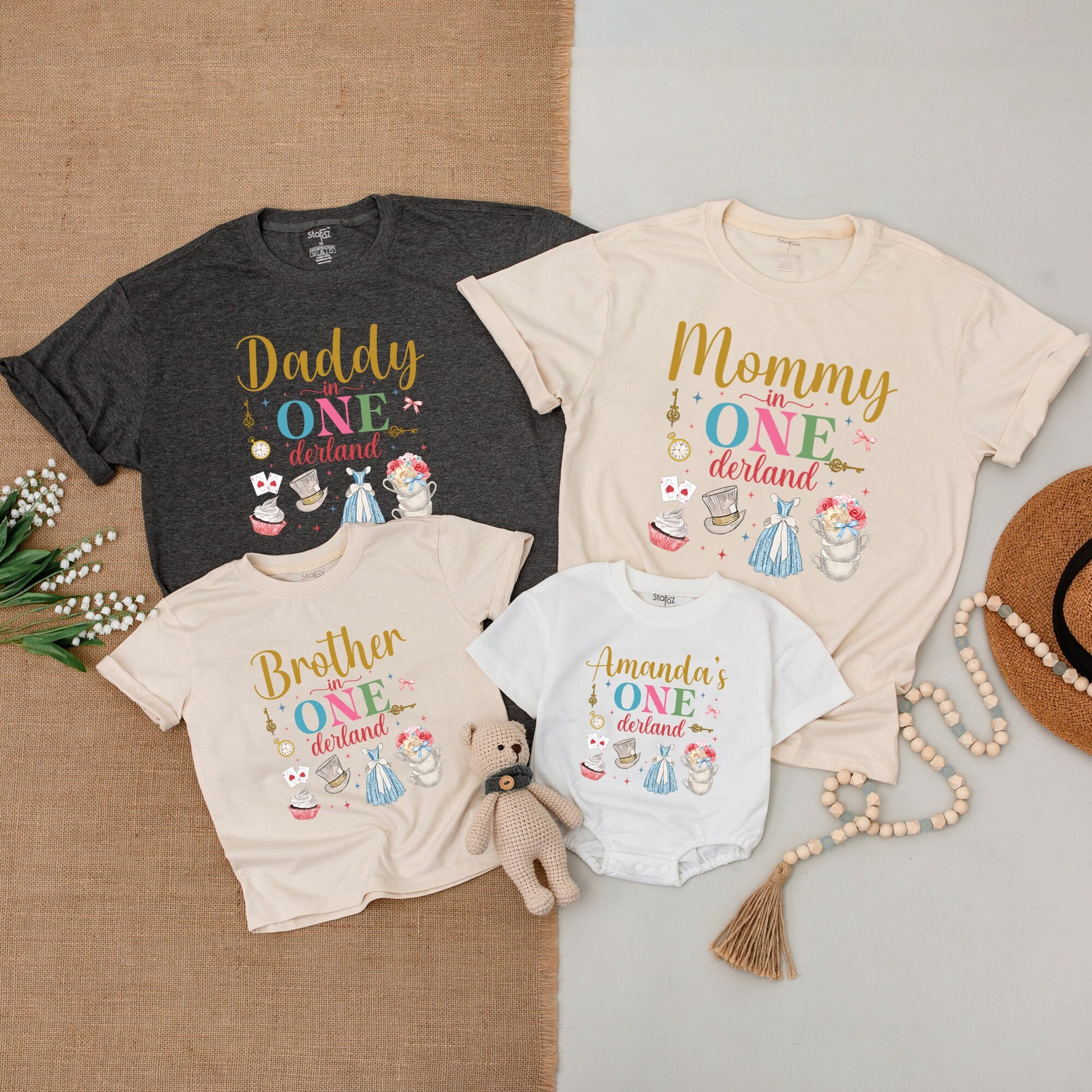 Whimsical 1st Birthday Outfits: Tea Party Family Matching Shirts