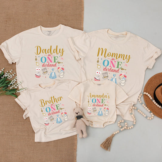 Whimsical 1st Birthday Outfits: Tea Party Family Matching Shirts