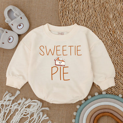 Sweetie Pie Thanksgiving Romper Baby Girl Clothes Fall Outfit Infant Bodysuit First Thanksgiving Pumpkin Design Newborn Gift Cute Autumn Style 139