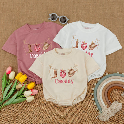 Personalized Cowgirl Romper: Western Country Baby Shower Gift