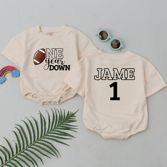 Football 1st Birthday Romper Outfit for Boys, Half Year Celebration