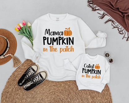 Mama and Mini Retro Fall Sweatshirts: Matching Pumpkin Patch Outfit  