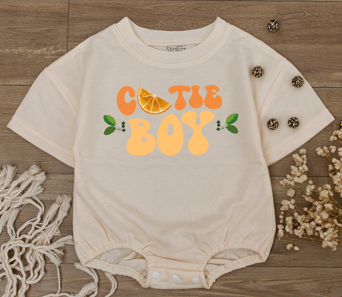 Retro Cutie Baby Romper - Fruit Theme Gender Neutral Newborn Gift