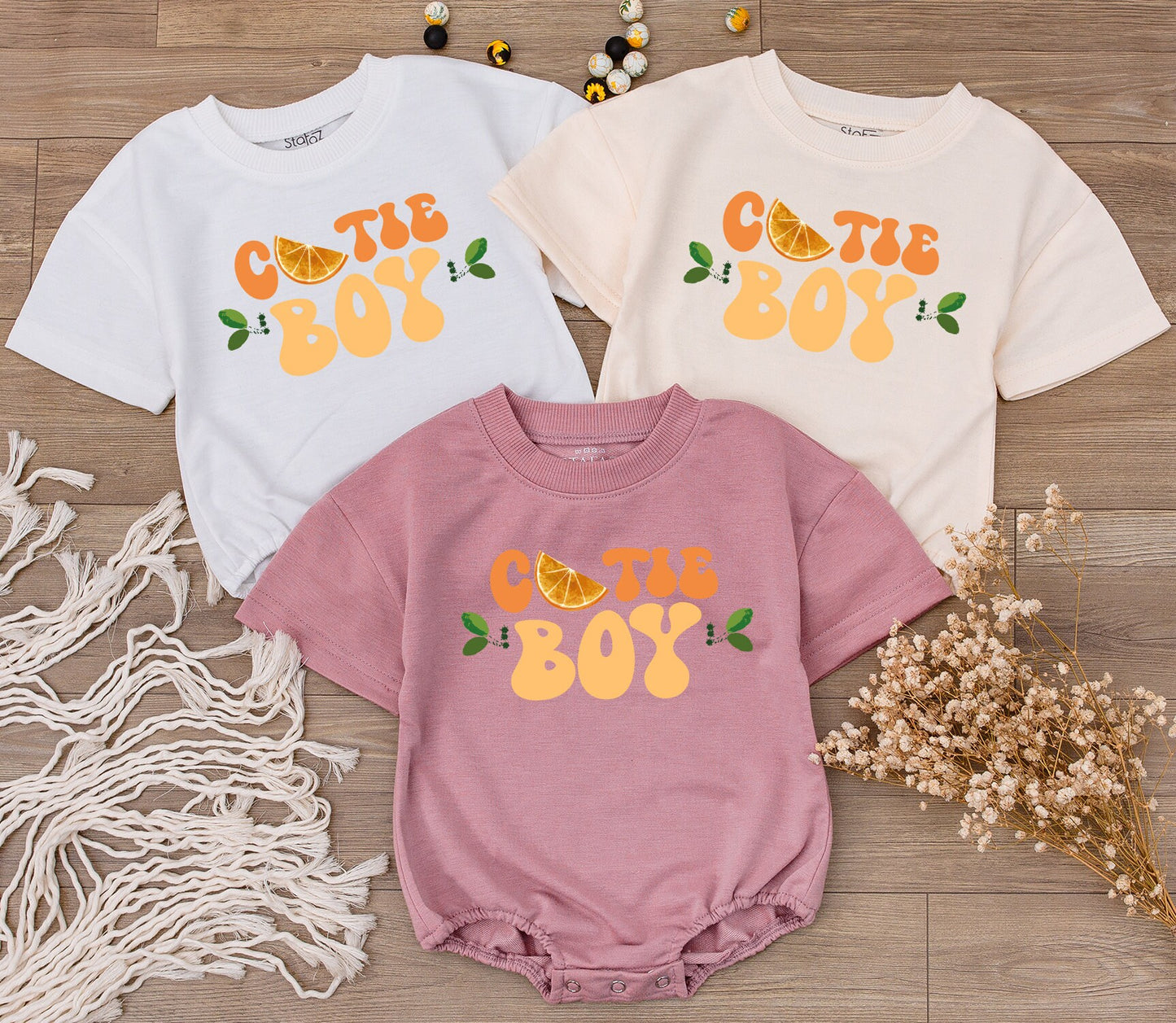 Retro Cutie Baby Romper - Fruit Theme Gender Neutral Newborn Gift