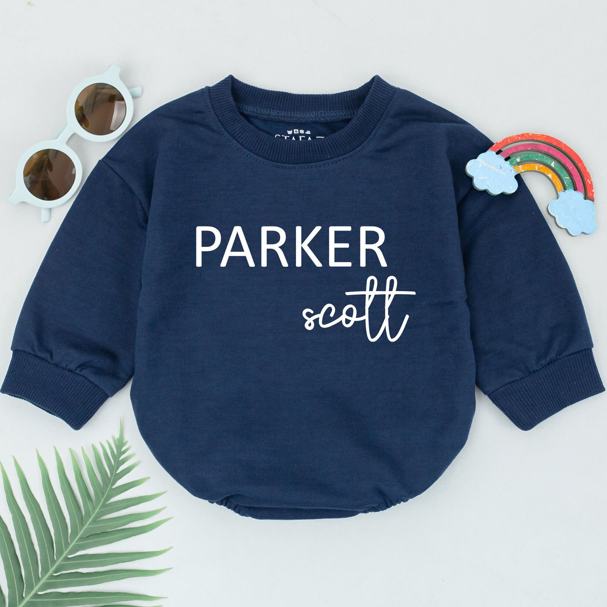Custom First & Middle Name Romper, Baby Shower Gift, Unisex Bodysuit