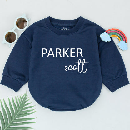 Custom First & Middle Name Romper, Baby Shower Gift, Unisex Bodysuit