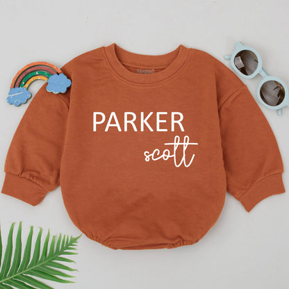 Custom First & Middle Name Romper, Baby Shower Gift, Unisex Bodysuit