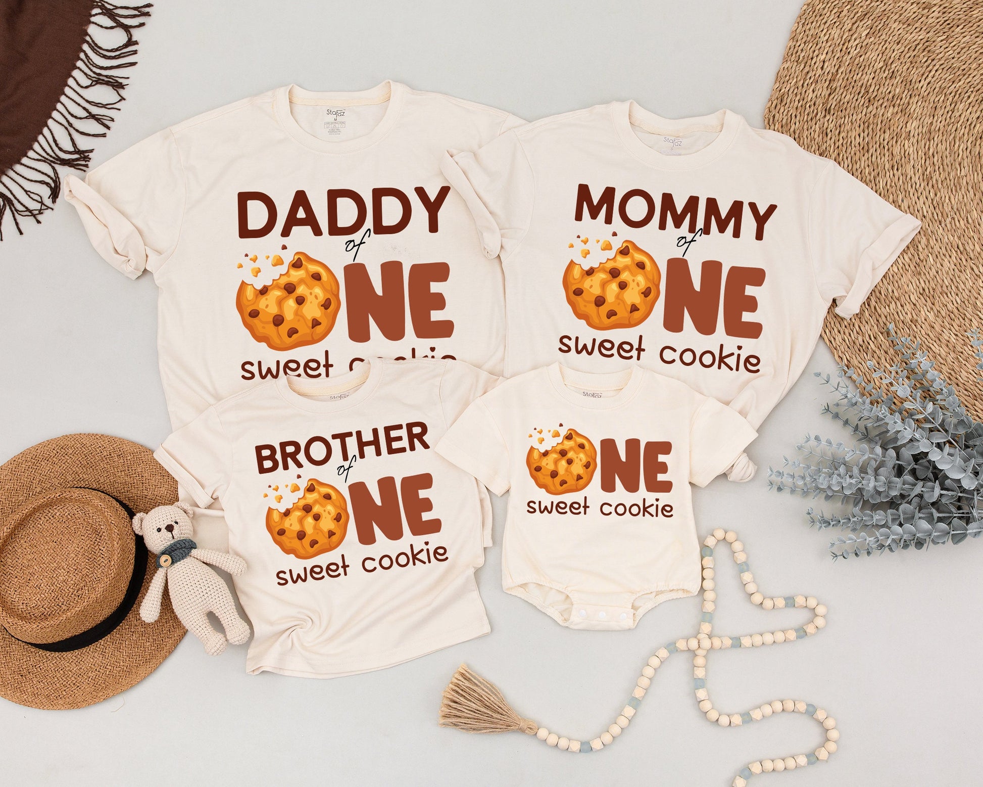 Sweet One Family Birthday Shirts: Milk & Cookies Matching Outfits