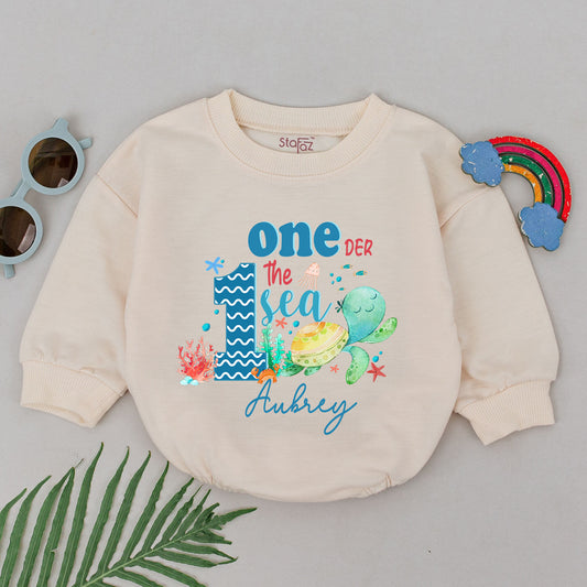 One-der The Sea 1st Birthday Romper Sea Creature Outfit for Baby Boy or Girl, Under the Sea Theme First Birthday Gift
