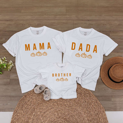 Matching Family Fall Outfits: Pumpkin Baby Onesies & Kid Tees  