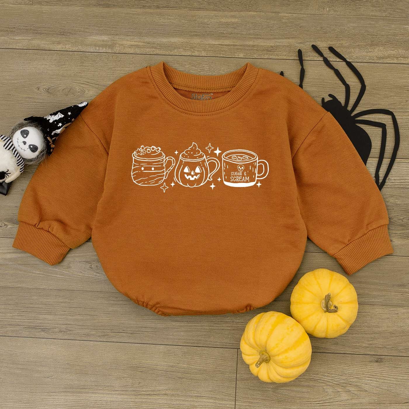 Spooky Pumpkin Baby Outfit: Fall Romper & Halloween Bodysuit