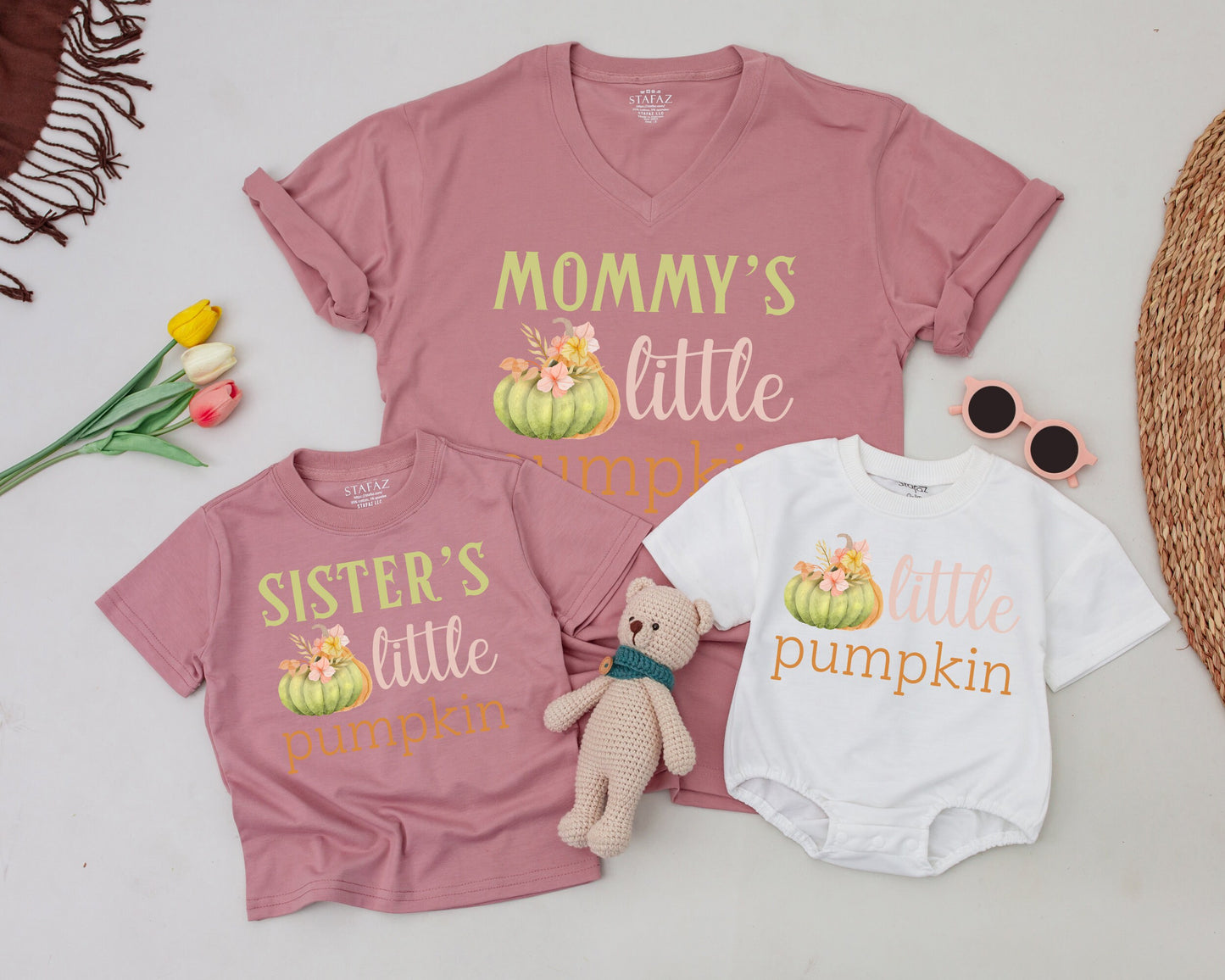 Retro Little Pumpkin Birthday & Halloween Family Matching Shirts