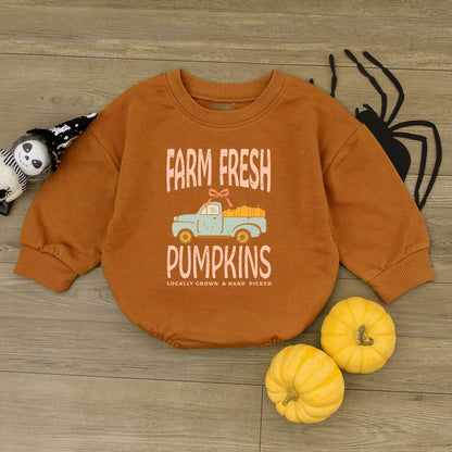 Pumpkin Patch Baby Romper - Fall Outfit, Thanksgiving Newborn Gift