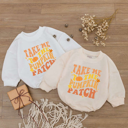 Pumpkin Patch Baby Romper: Fall Newborn Outfit & Thanksgiving Gift