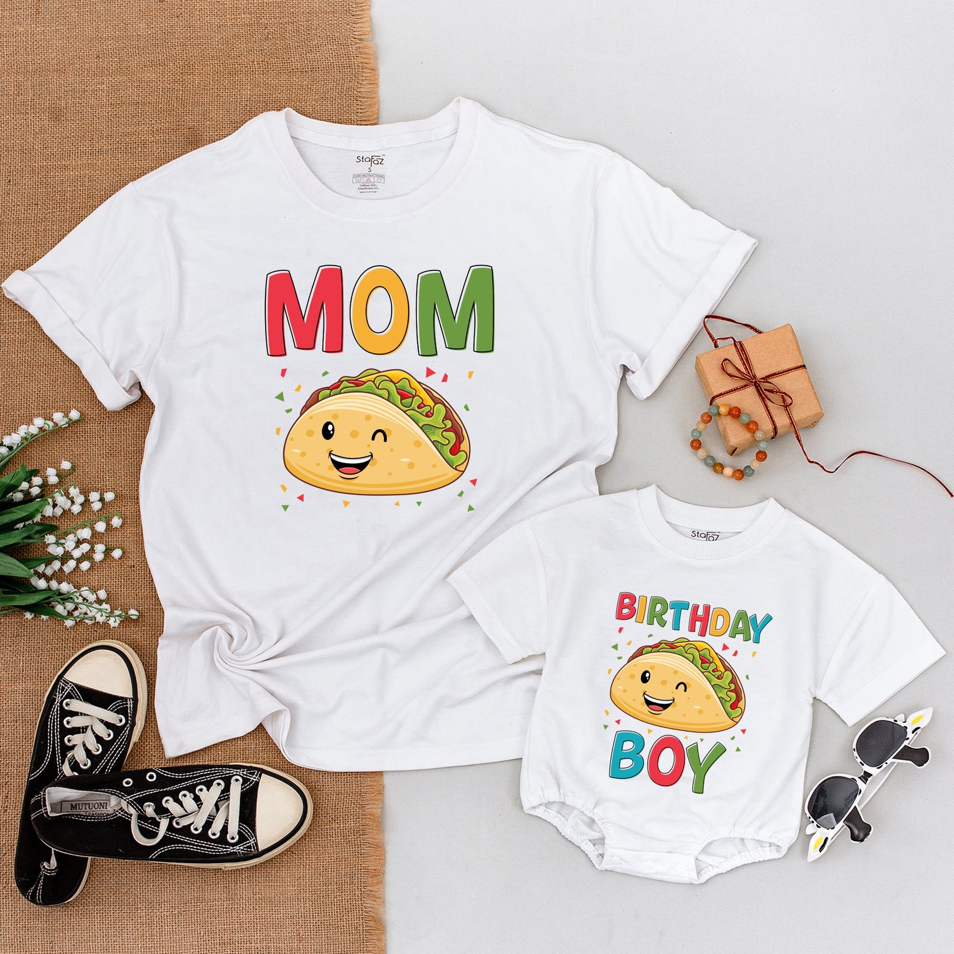 Fiesta Family Outfits: Taco Birthday Shirts & Baby Bodysuits  