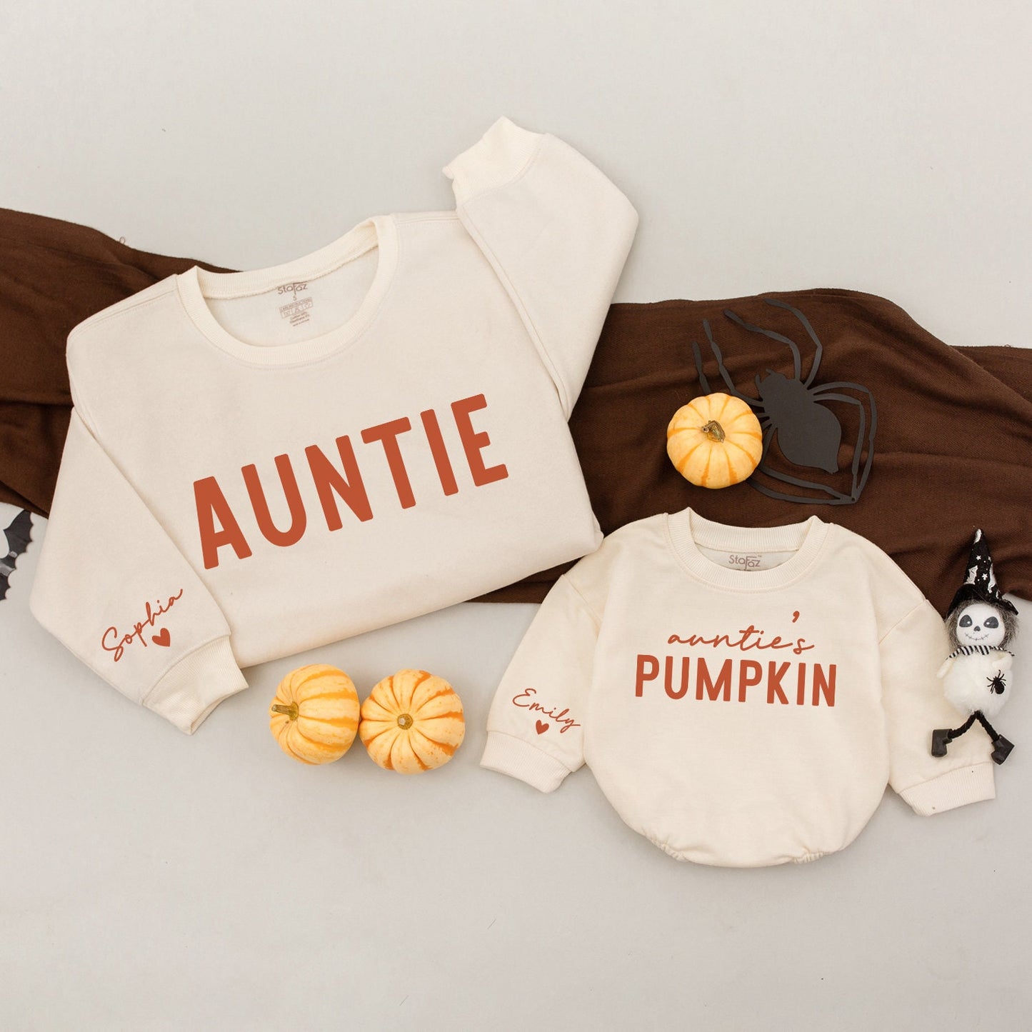 Custom Auntie Pumpkin Sweatshirt & Matching Outfit – Perfect Gift