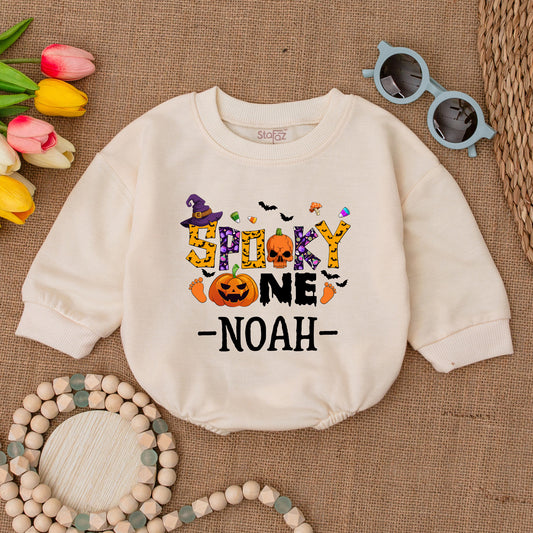 Spooky Ghost Baby Romper, Halloween Outfit, Personalized Gift