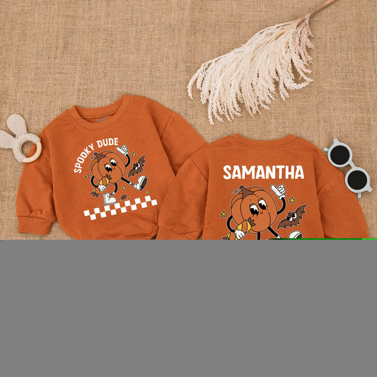 Vintage Spooky Pumpkin Romper: Halloween Bodysuit for Babies